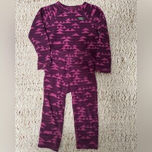 L.L. Bean Kids Fleece Set in Purple and Pink